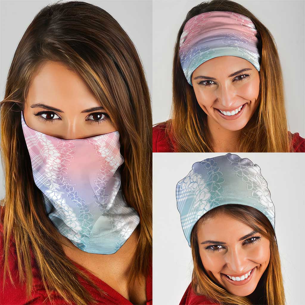 Hawaii Aloha Plumeria Lei Pastel Candy Palaka Neck Gaiter - Polynesian Pride
