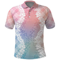 Hawaii Aloha Plumeria Lei Pastel Candy Palaka Polo Shirt LT7 Pastel - Polynesian Pride