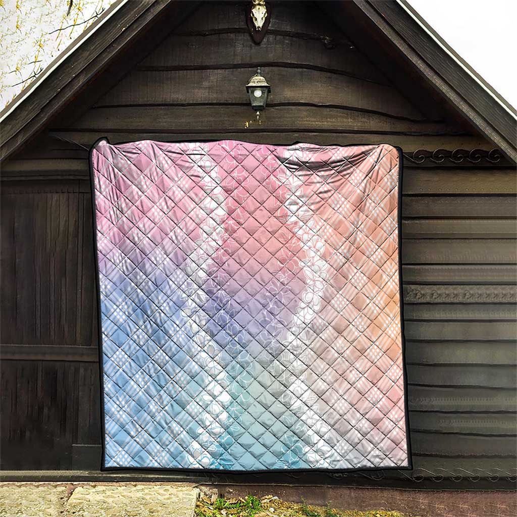 Hawaii Aloha Plumeria Lei Pastel Candy Palaka Quilt - Polynesian Pride