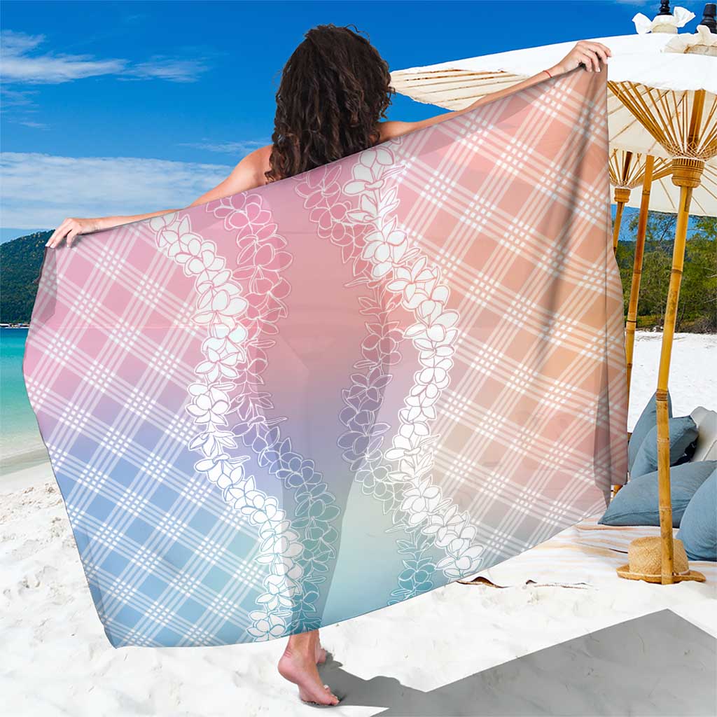 Hawaii Aloha Plumeria Lei Pastel Candy Palaka Sarong - Polynesian Pride