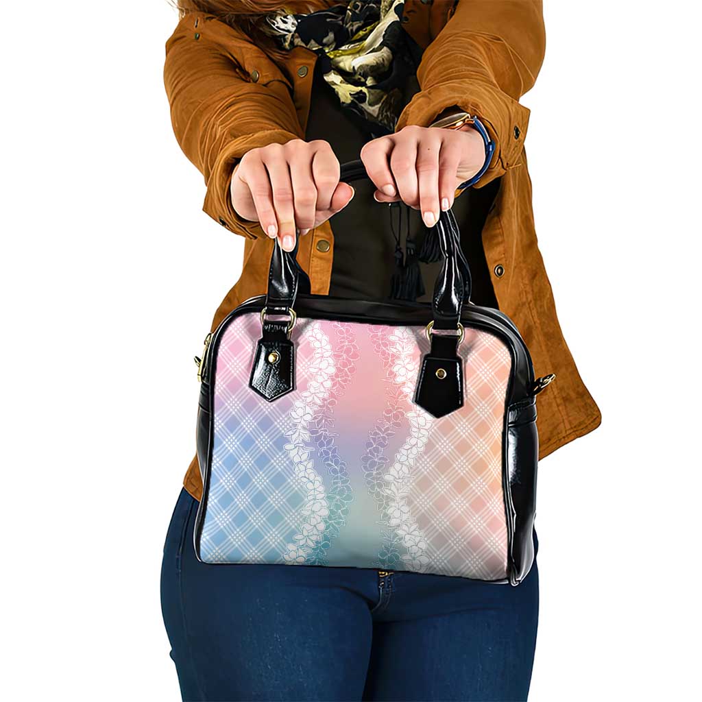 Hawaii Aloha Plumeria Lei Pastel Candy Palaka Shoulder Handbag - Polynesian Pride