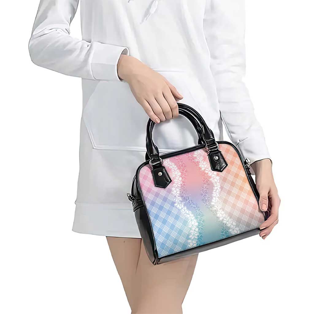 Hawaii Aloha Plumeria Lei Pastel Candy Palaka Shoulder Handbag - Polynesian Pride