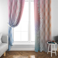 Hawaii Aloha Plumeria Lei Pastel Candy Palaka Window Curtain - Polynesian Pride