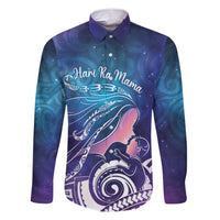 New Zealand Mother's Day Family Matching Short Sleeve Bodycon Dress and Hawaiian Shirt Maori Hari Ra Mama LT7 Dad's Shirt - Long Sleeve Galaxy - Polynesian Pride