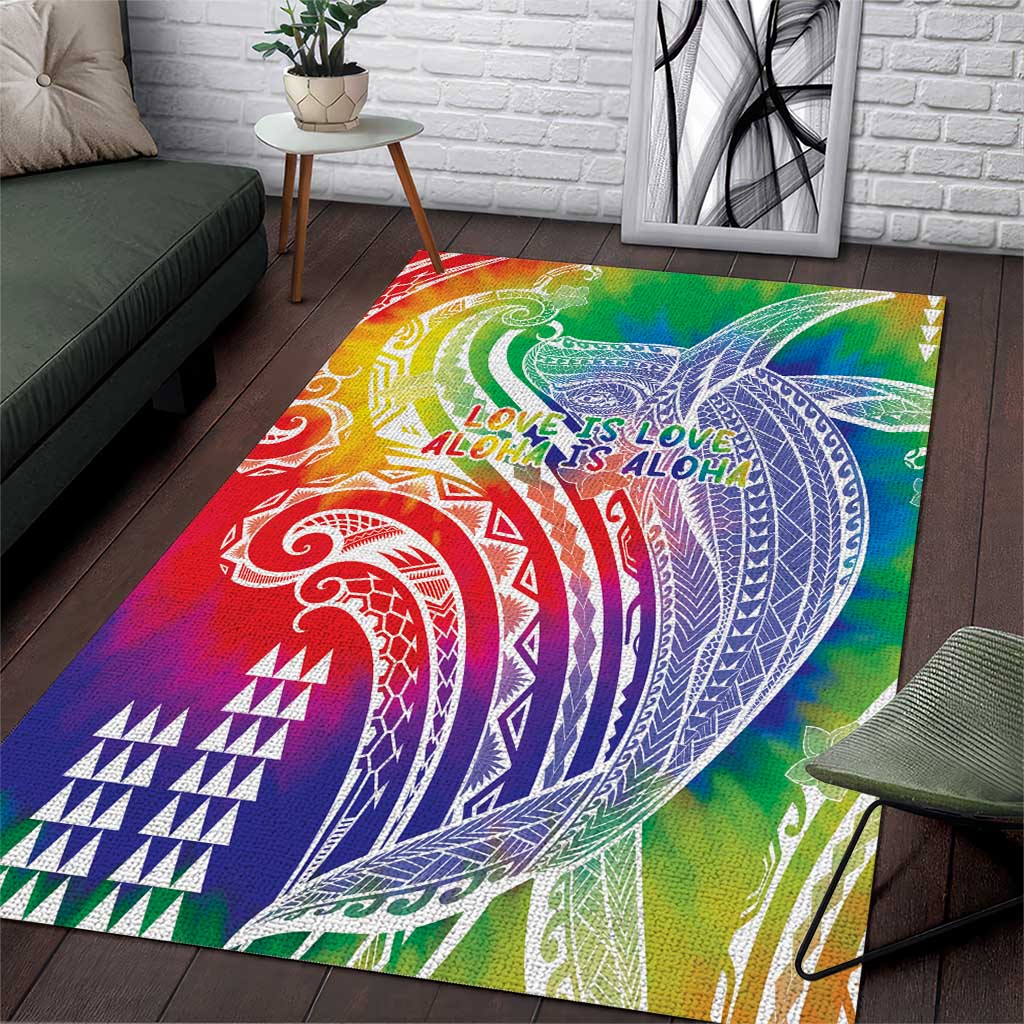 Aloha Pride Rainbow Tie Dye Area Rug Humpback Whale - Love is Love