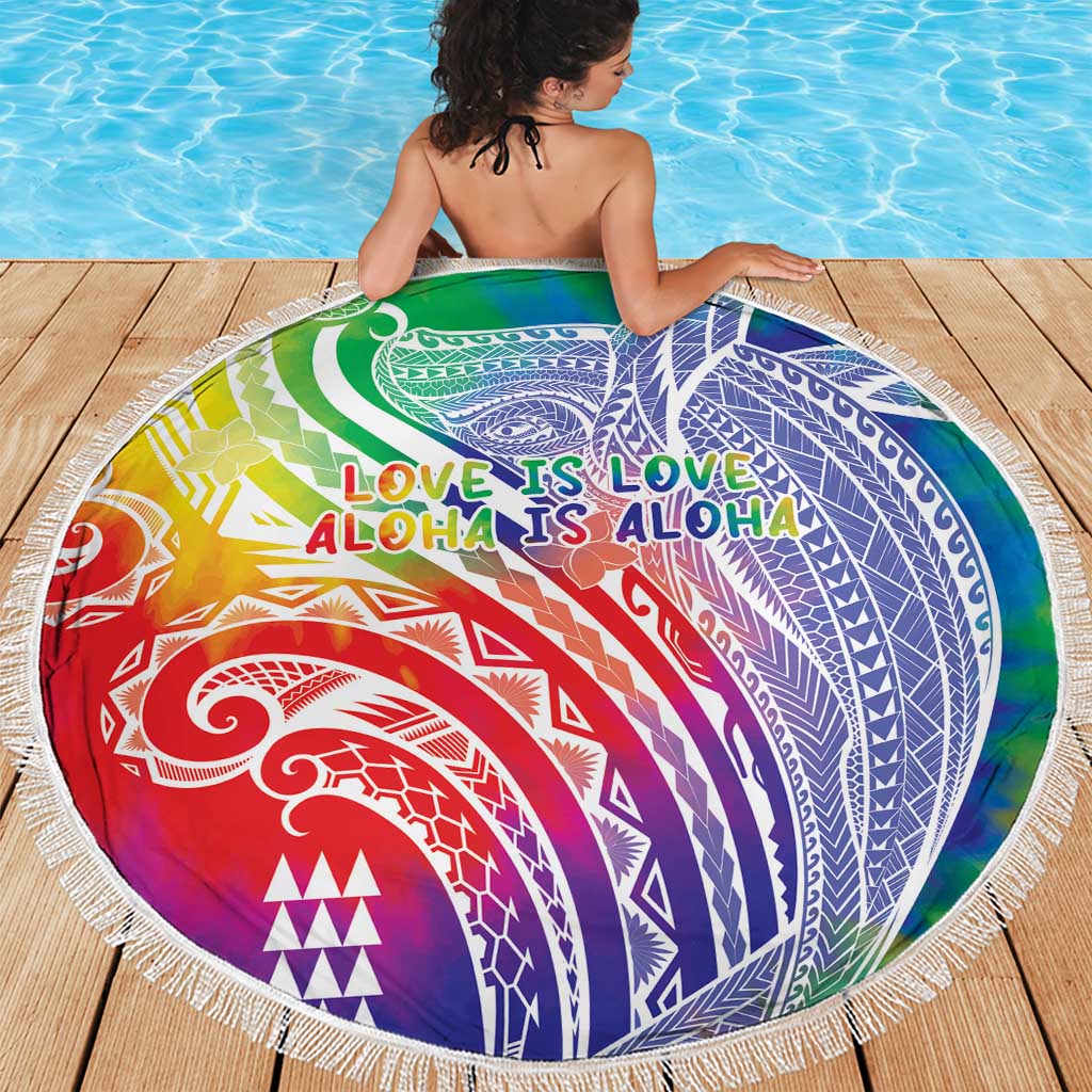 Aloha Pride Rainbow Tie Dye Beach Blanket Humpback Whale - Love is Love
