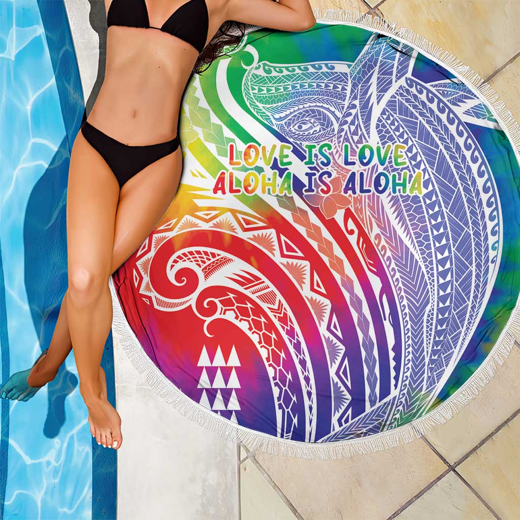Aloha Pride Rainbow Tie Dye Beach Blanket Humpback Whale - Love is Love