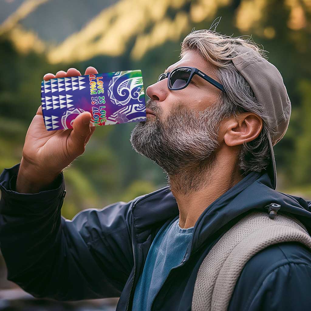 Aloha Pride Rainbow Tie Dye 4 in 1 Can Cooler Tumbler Humpback Whale - Love is Love