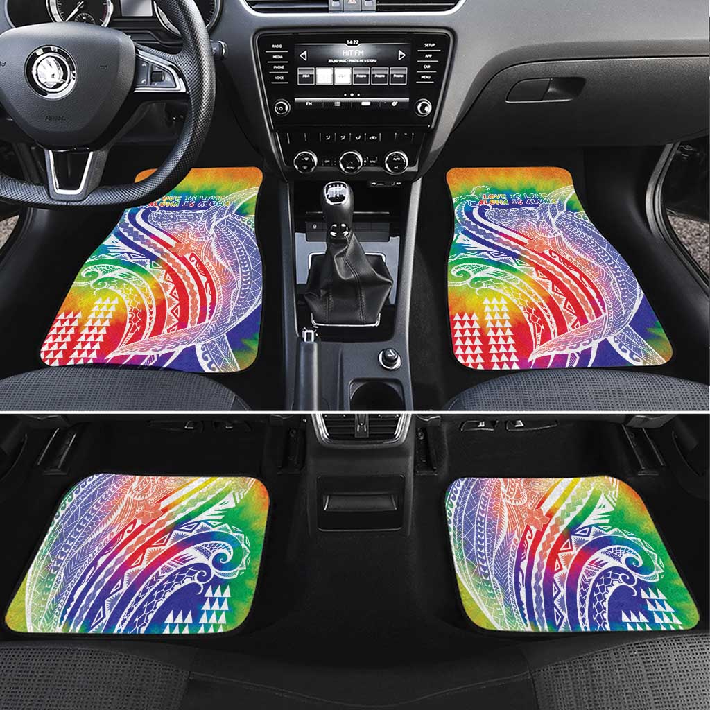 Aloha Pride Rainbow Tie Dye Car Mats Humpback Whale - Love is Love