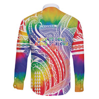 Aloha Pride Rainbow Tie Dye Family Matching Long Sleeve Bodycon Dress and Hawaiian Shirt Humpback Whale - Love is Love