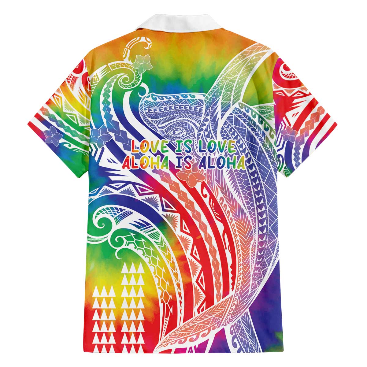 Aloha Pride Rainbow Tie Dye Family Matching Off The Shoulder Long Sleeve Dress and Hawaiian Shirt Humpback Whale - Love is Love
