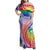 Aloha Pride Rainbow Tie Dye Family Matching Off Shoulder Maxi Dress and Hawaiian Shirt Humpback Whale - Love is Love