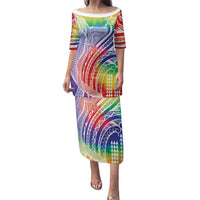 Aloha Pride Rainbow Tie Dye Family Matching Puletasi and Hawaiian Shirt Humpback Whale - Love is Love