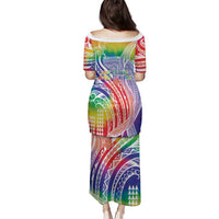 Aloha Pride Rainbow Tie Dye Family Matching Puletasi and Hawaiian Shirt Humpback Whale - Love is Love