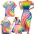Aloha Pride Rainbow Tie Dye Family Matching Short Sleeve Bodycon Dress and Hawaiian Shirt Humpback Whale - Love is Love