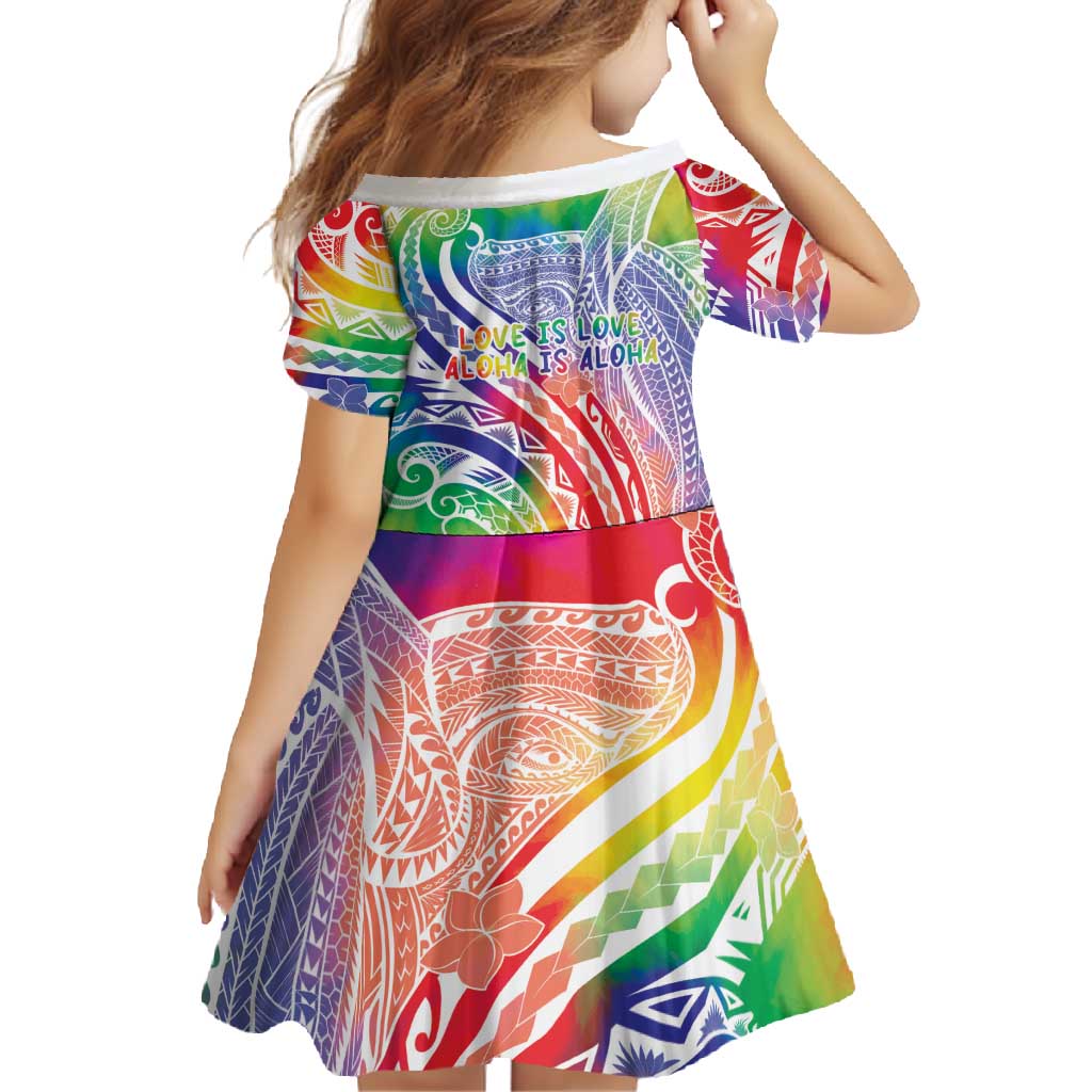 Aloha Pride Rainbow Tie Dye Family Matching Tank Maxi Dress and Hawaiian Shirt Humpback Whale - Love is Love