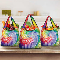 Aloha Pride Rainbow Tie Dye Grocery Bag Humpback Whale - Love is Love