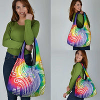 Aloha Pride Rainbow Tie Dye Grocery Bag Humpback Whale - Love is Love