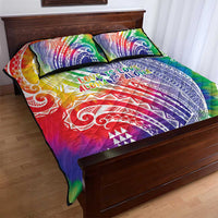 Aloha Pride Rainbow Tie Dye Quilt Bed Set Humpback Whale - Love is Love