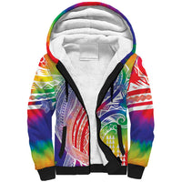 Aloha Pride Rainbow Tie Dye Sherpa Hoodie Humpback Whale - Love is Love