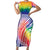 Aloha Pride Rainbow Tie Dye Short Sleeve Bodycon Dress Humpback Whale - Love is Love