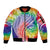 Aloha Pride Rainbow Tie Dye Sleeve Zip Bomber Jacket Humpback Whale - Love is Love
