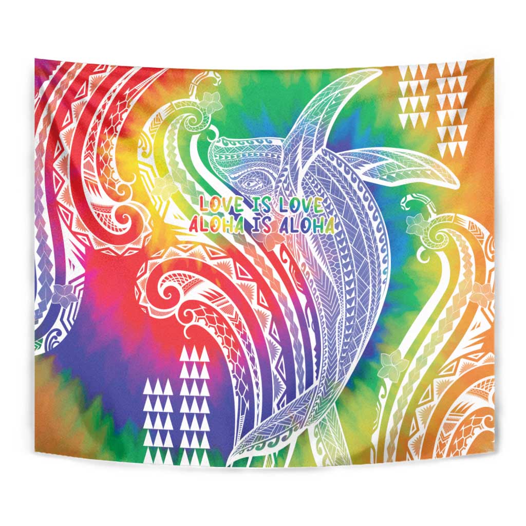 Aloha Pride Rainbow Tie Dye Tapestry Humpback Whale - Love is Love