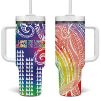 Aloha Pride Rainbow Tie Dye Tumbler With Handle Humpback Whale - Love is Love