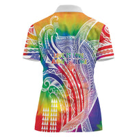 Aloha Pride Rainbow Tie Dye Women Polo Shirt Humpback Whale - Love is Love