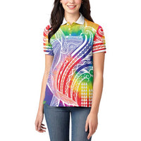 Aloha Pride Rainbow Tie Dye Women Polo Shirt Humpback Whale - Love is Love