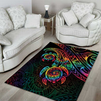 Hawaii Pride Area Rug Rainbow Swirls