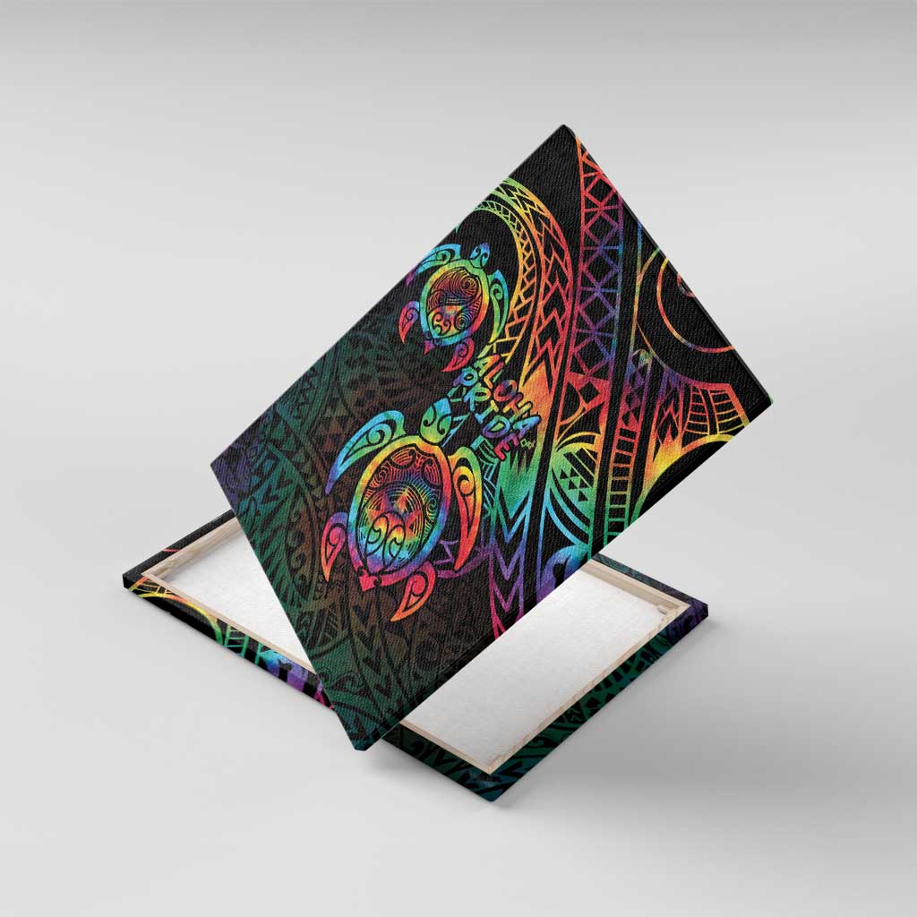 Hawaii Pride Canvas Wall Art Rainbow Swirls