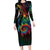 Hawaii Pride Family Matching Long Sleeve Bodycon Dress and Hawaiian Shirt Rainbow Swirls