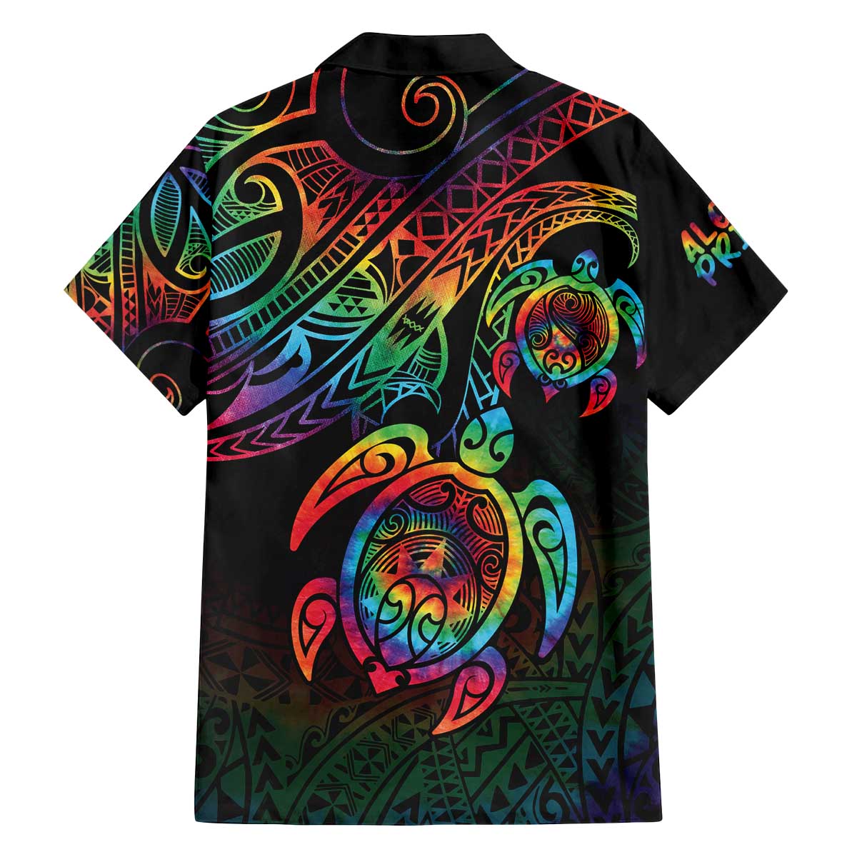 Hawaii Pride Family Matching Off The Shoulder Long Sleeve Dress and Hawaiian Shirt Rainbow Swirls LT7 - Polynesian Pride