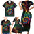 Hawaii Pride Family Matching Short Sleeve Bodycon Dress and Hawaiian Shirt Rainbow Swirls
