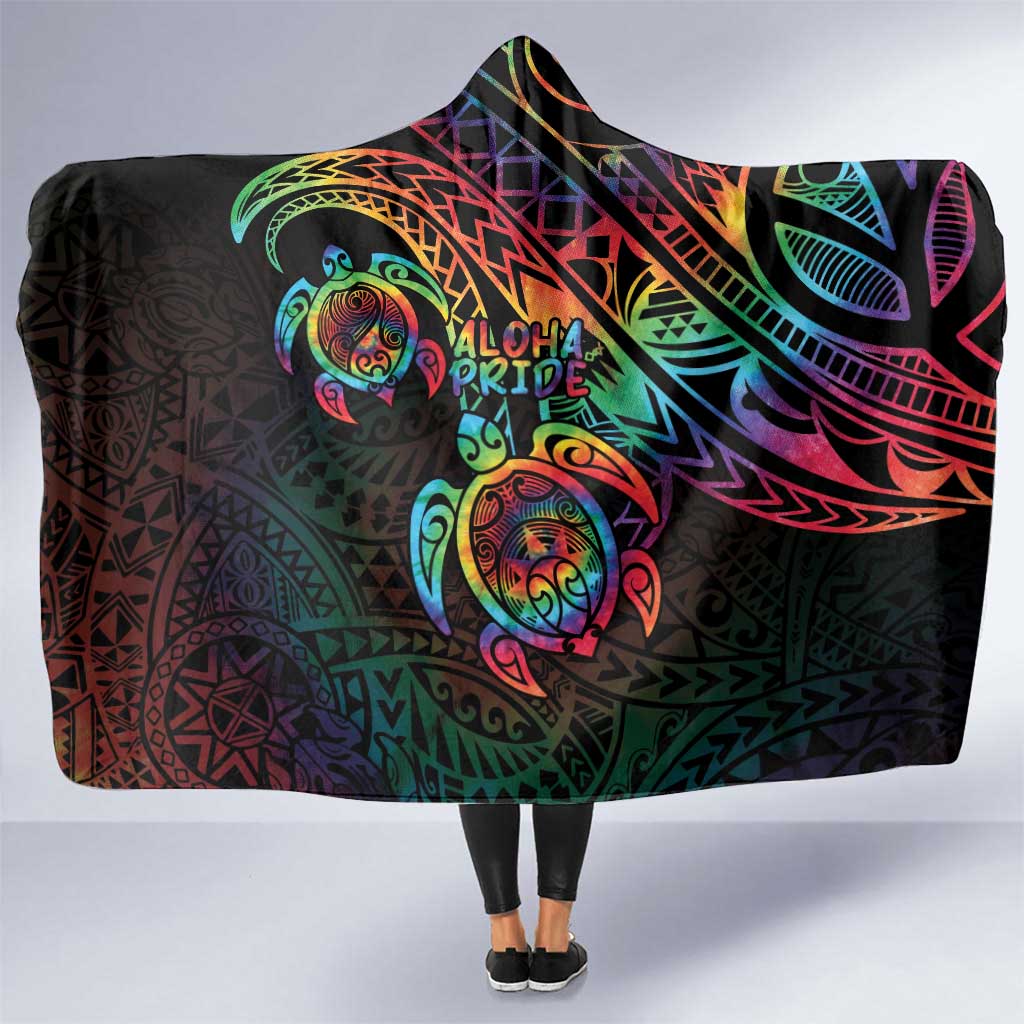 Hawaii Pride Hooded Blanket Rainbow Swirls