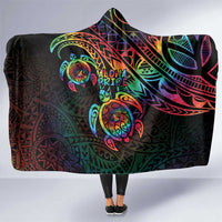 Hawaii Pride Hooded Blanket Rainbow Swirls