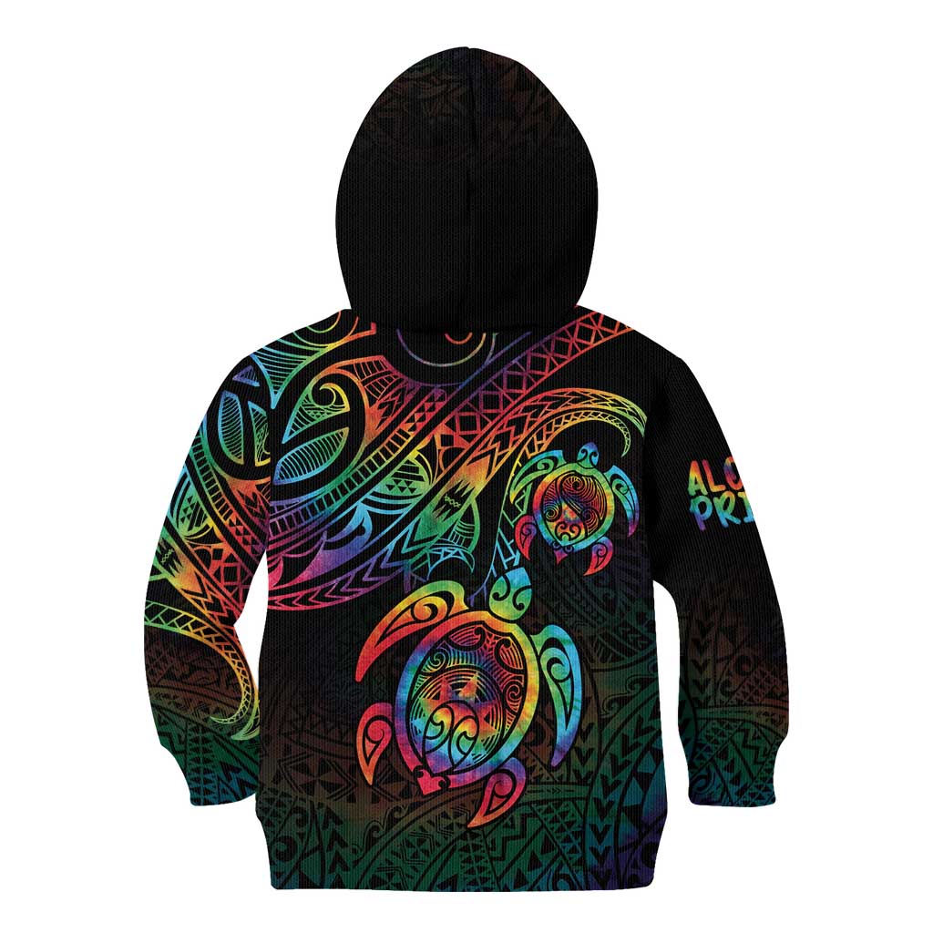 Hawaii Pride Kid Hoodie Rainbow Swirls