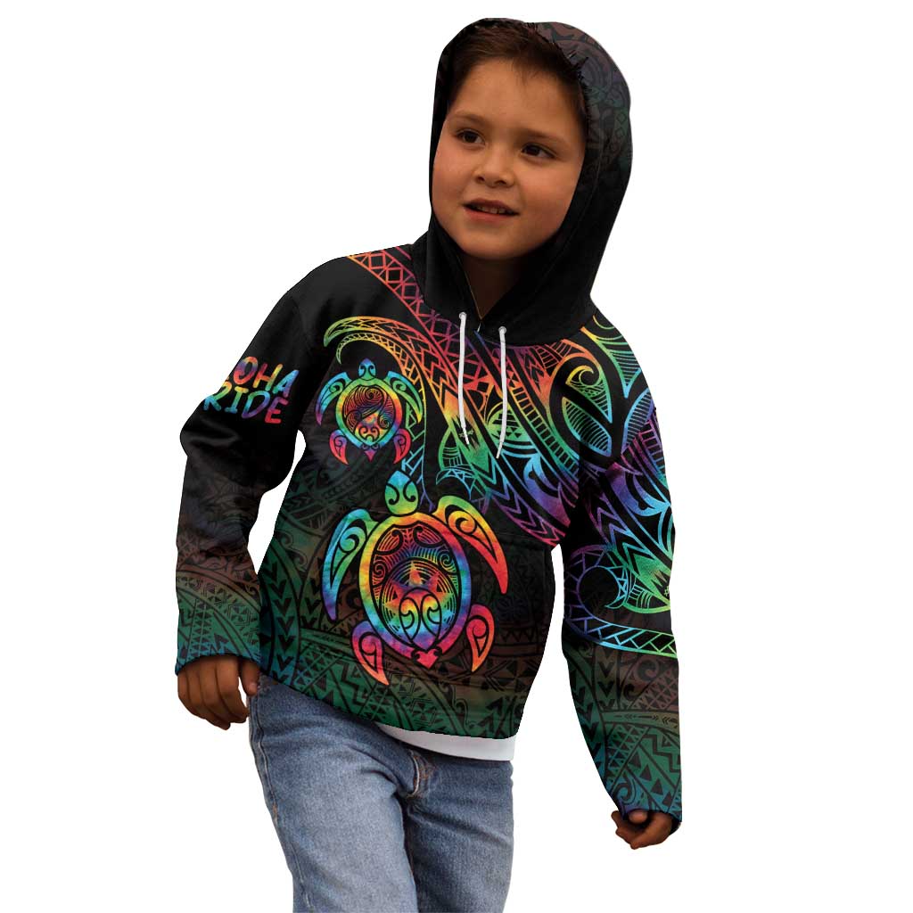 Hawaii Pride Kid Hoodie Rainbow Swirls