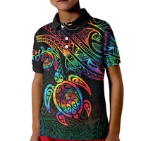 Hawaii Pride Kid Polo Shirt Rainbow Swirls LT7 Kid Colorful - Polynesian Pride