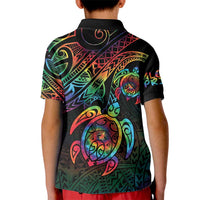 Hawaii Pride Kid Polo Shirt Rainbow Swirls LT7 - Polynesian Pride