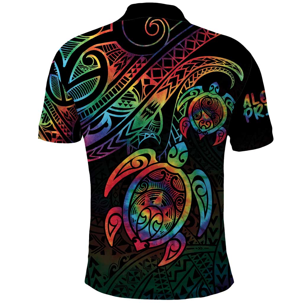 Hawaii Pride Polo Shirt Rainbow Swirls LT7 - Polynesian Pride