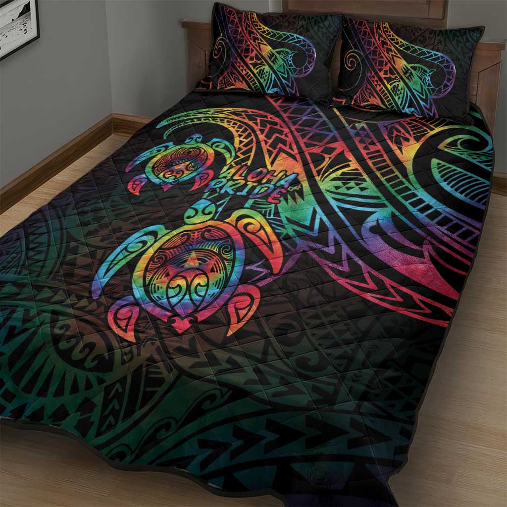 Hawaii Pride Quilt Bed Set Rainbow Swirls