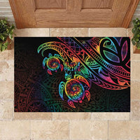 Hawaii Pride Rubber Doormat Rainbow Swirls