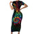 Hawaii Pride Short Sleeve Bodycon Dress Rainbow Swirls
