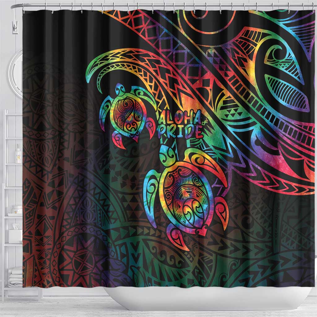 Hawaii Pride Shower Curtain Rainbow Swirls