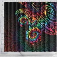 Hawaii Pride Shower Curtain Rainbow Swirls