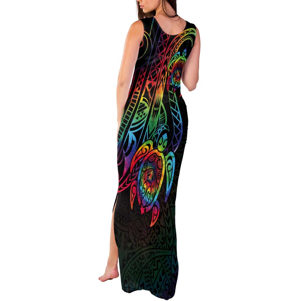 Hawaii Pride Tank Maxi Dress Rainbow Swirls