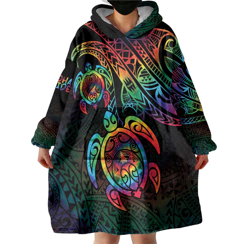 Hawaii Pride Wearable Blanket Hoodie Rainbow Swirls