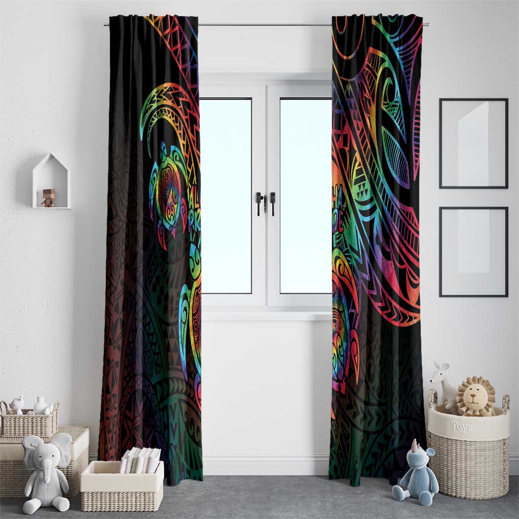 Hawaii Pride Window Curtain Rainbow Swirls